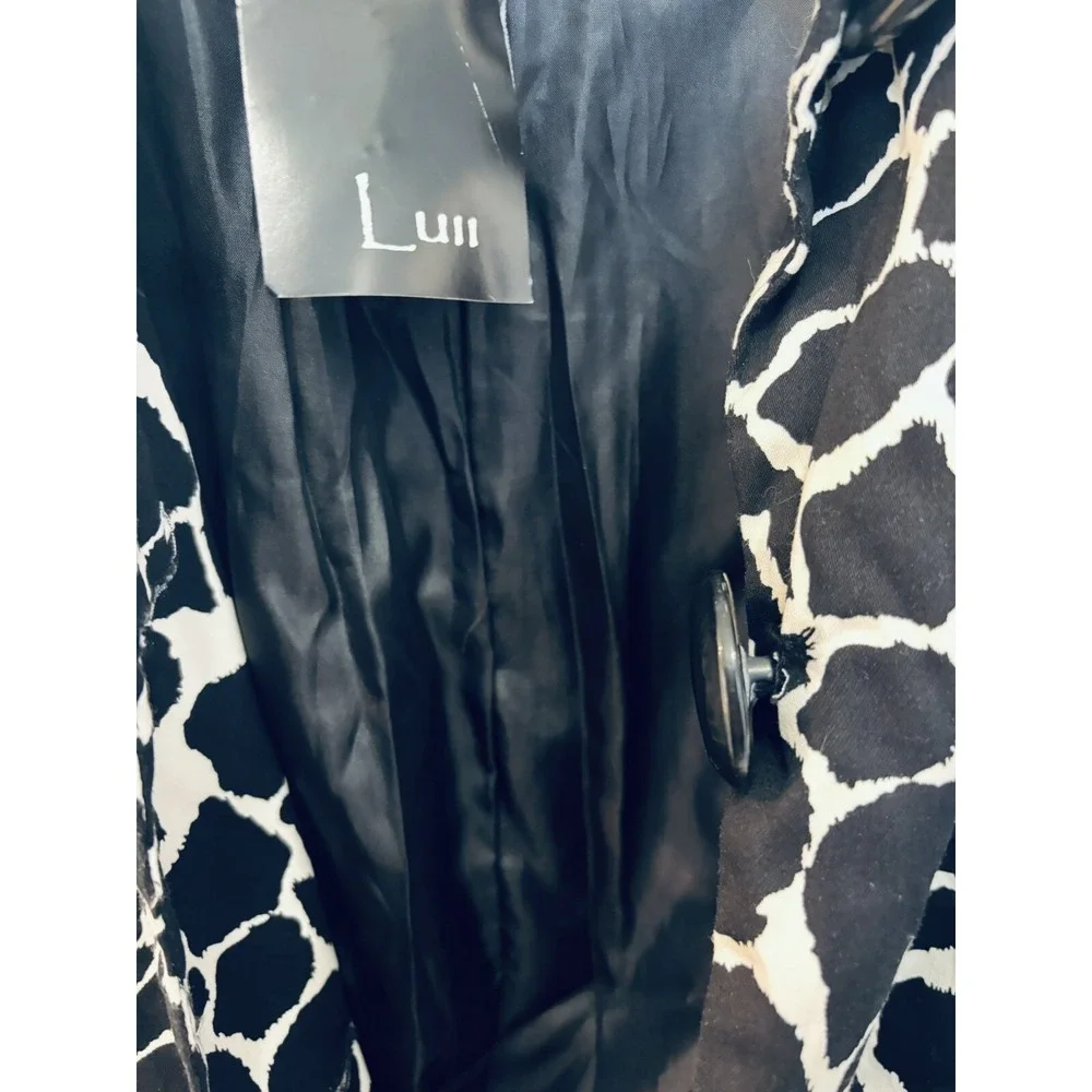 LUII Anthropologie Animal Print Coat Jacket -‎ MEDIUM Short Trench - Runs Small